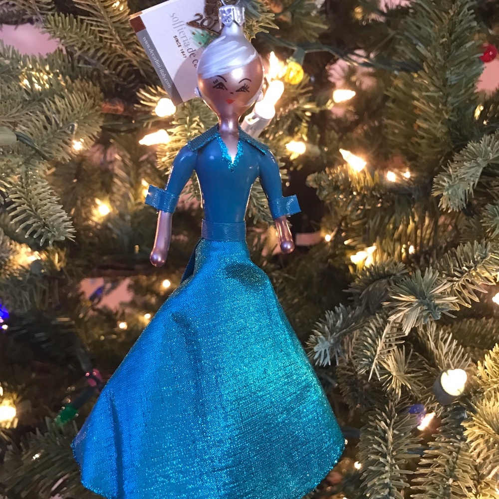 De Carlini Neiman Marcus Blue Dress Girl Ornament